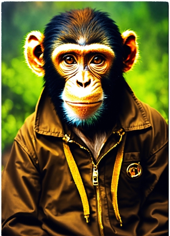 Primate, Sleeve, Terrestrial Animal, Snout, Jacket, Common Chimpanzee