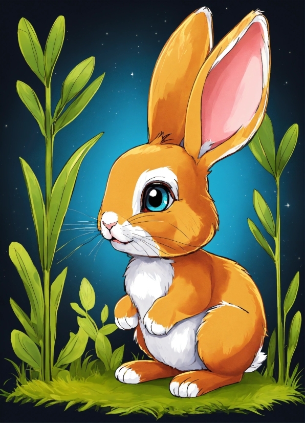 Rabbit, Plant, Nature, Cartoon, Botany, Rabbits And Hares