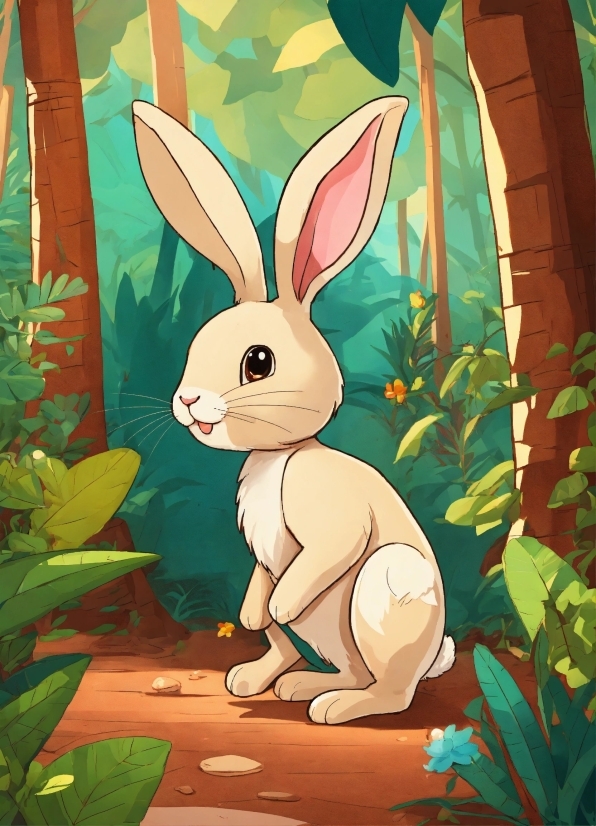Rabbit, Plant, Vertebrate, Cartoon, Nature, Natural Environment