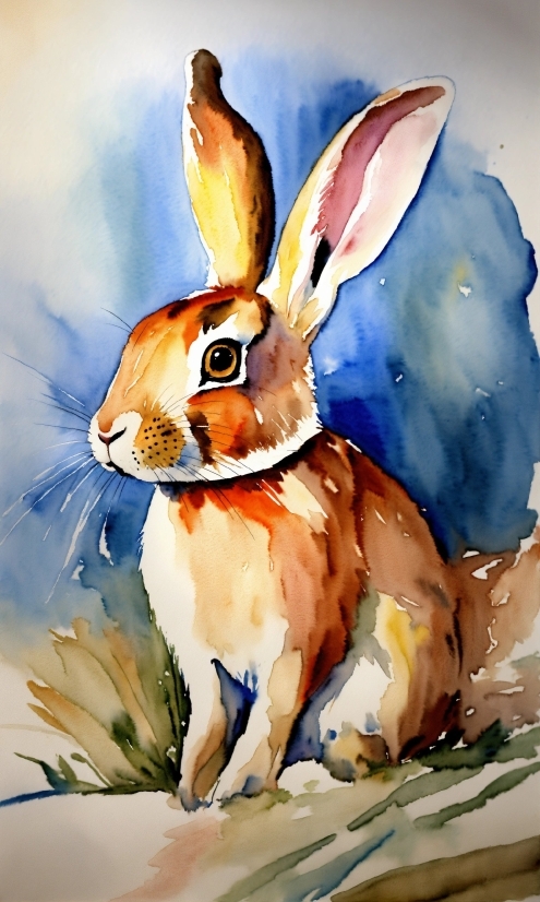 Rabbit, Rabbits And Hares, Painting, Paint, Hare, Art