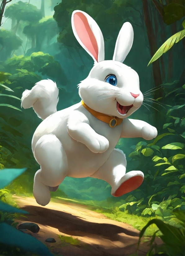 Rabbit, Vertebrate, Cartoon, Plant, Organism, Rabbits And Hares