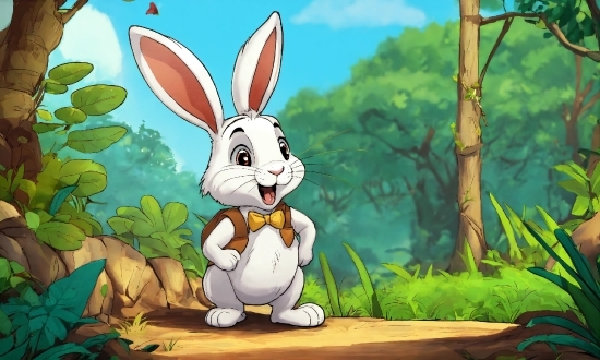 Rabbit, Vertebrate, Plant, Cartoon, Nature, Botany