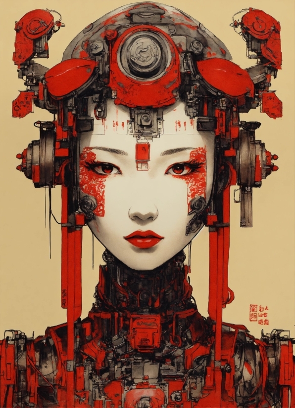 Red, Art, Font, Poster, Fictional Character, Illustration