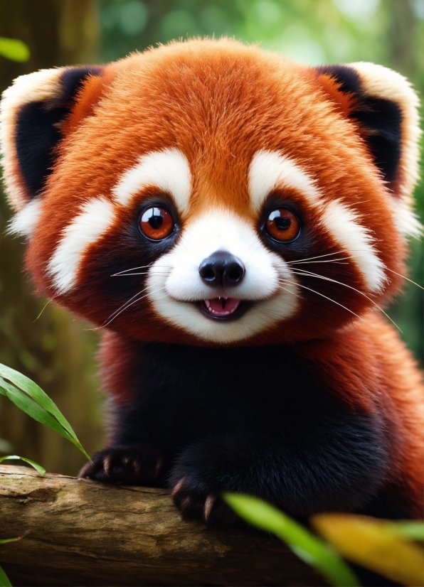 Red Panda, Carnivore, Whiskers, Terrestrial Plant, Natural Material, Fawn