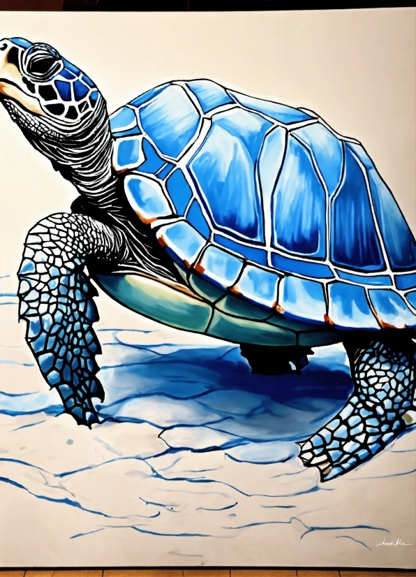 Reptile, Turtle, Organism, Tortoise, Electric Blue, Pond Turtle