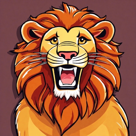 Roar, Felidae, Carnivore, Organ, Cartoon, Lion