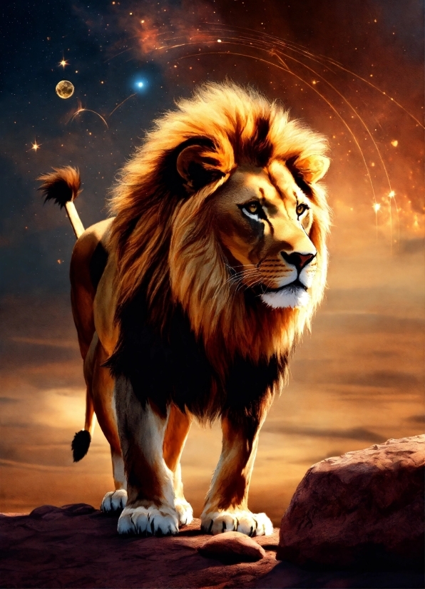 Roar, Light, Lion, Masai Lion, Sky, Felidae