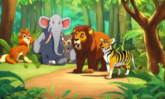 Short Video Creator Online, Plant, Vertebrate, Green, Bengal Tiger, Siberian Tiger