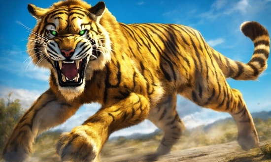 Siberian Tiger, Bengal Tiger, Eye, Sky, Tiger, Nature