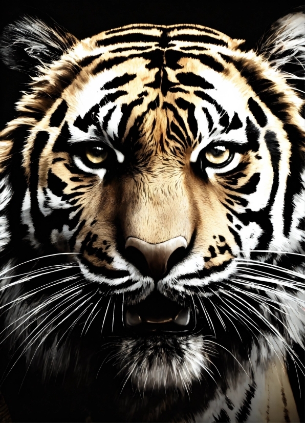 Siberian Tiger, Bengal Tiger, Vertebrate, White, Light, Tiger