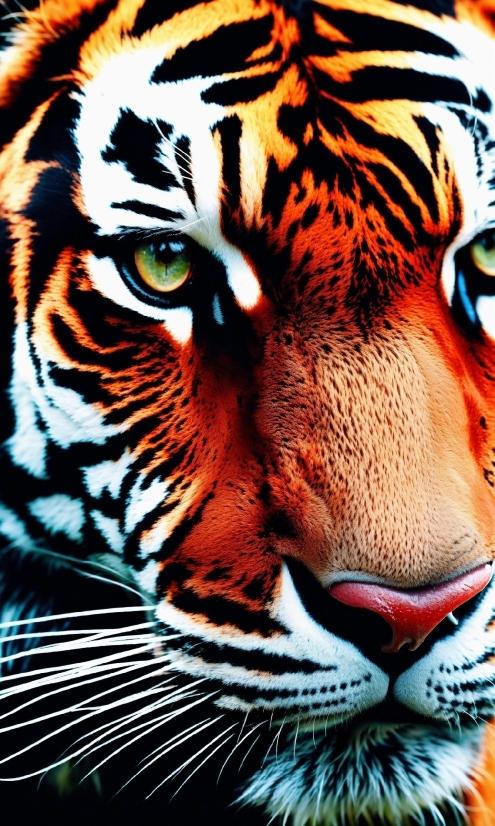 Siberian Tiger, Facial Expression, White, Bengal Tiger, Felidae, Light