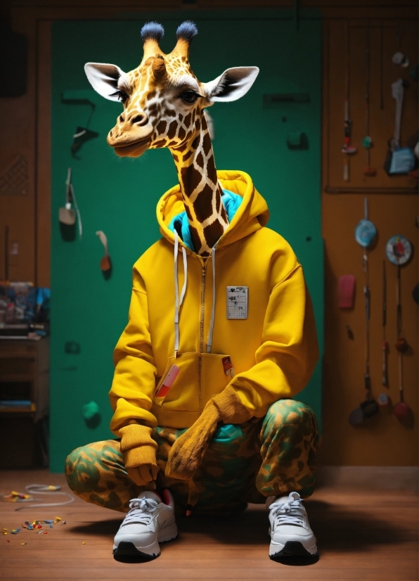 Sleeve, Giraffidae, Fun, Giraffe, Art, Door