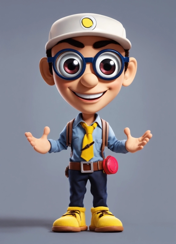 Smile, Gesture, Toy, Goggles, Cartoon, Finger