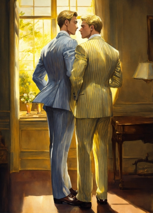 Suit Trousers, Gesture, Window, Suit, Blazer, Formal Wear
