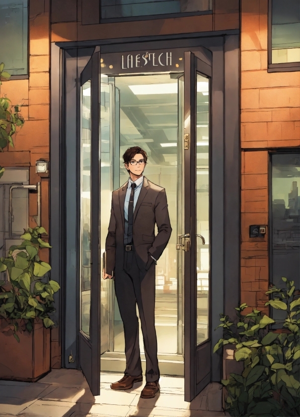 Suit Trousers, Plant, Building, Door, Fixture, Sleeve