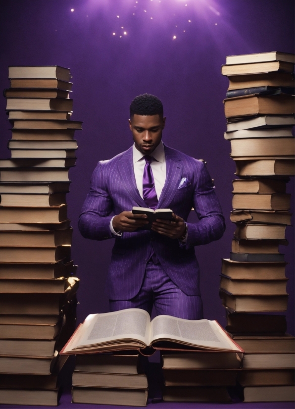 Tie, Purple, Lighting, Entertainment, Stage, Suit