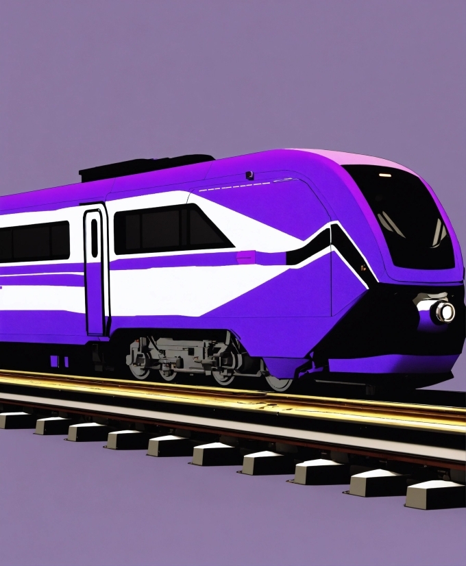 Train, Rolling Stock, Wheel, Purple, Locomotive, Track