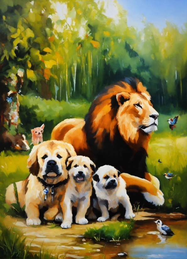 Vertebrate, Dog, Paint, Dog Breed, Painting, Mammal