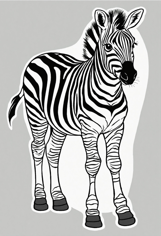 Vertebrate, Sleeve, Zebra, Art, Line, Painting