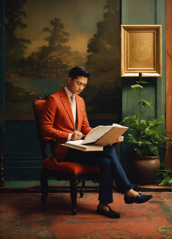 Visual Arts Printmaking, Suit Trousers, Shoe, Plant, Leg, Standing