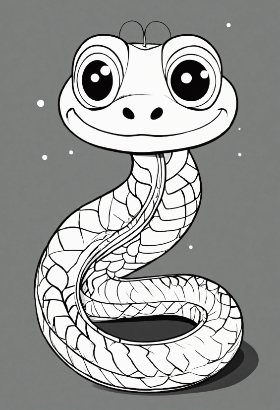 White, Cartoon, Scaled Reptile, Painting, Happy, Art