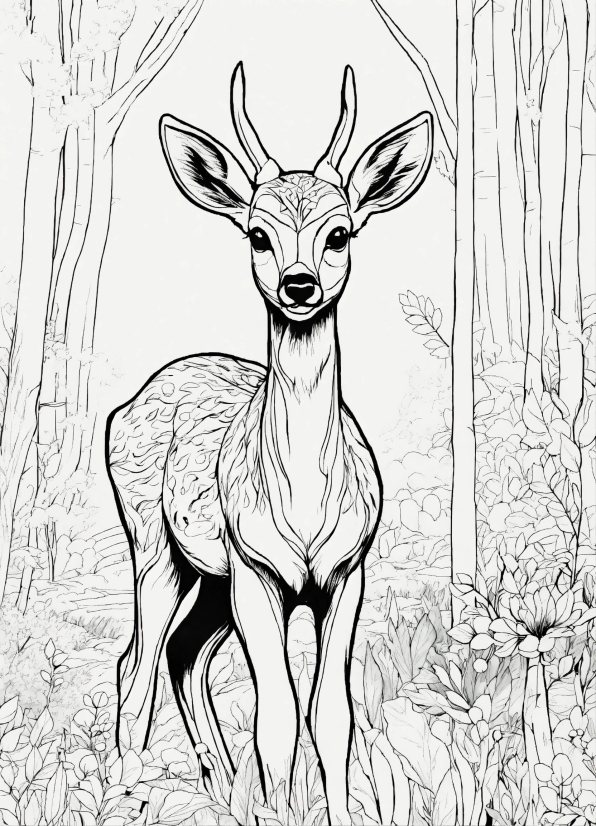 White, Jaw, Organism, Deer, Line, Fawn