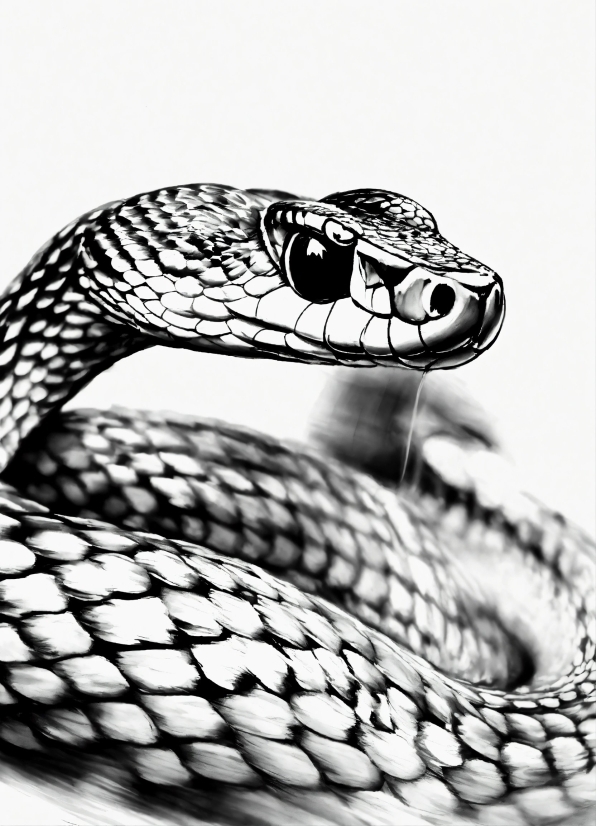 White, Snake, Black, Reptile, Mammal, Organism