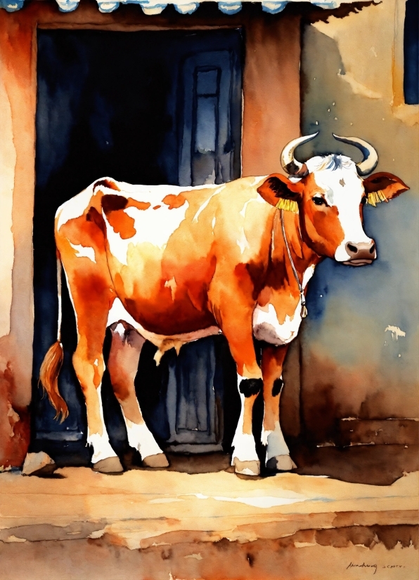 Working Animal, Dairy Cow, Art, Paint, Snout, Terrestrial Animal