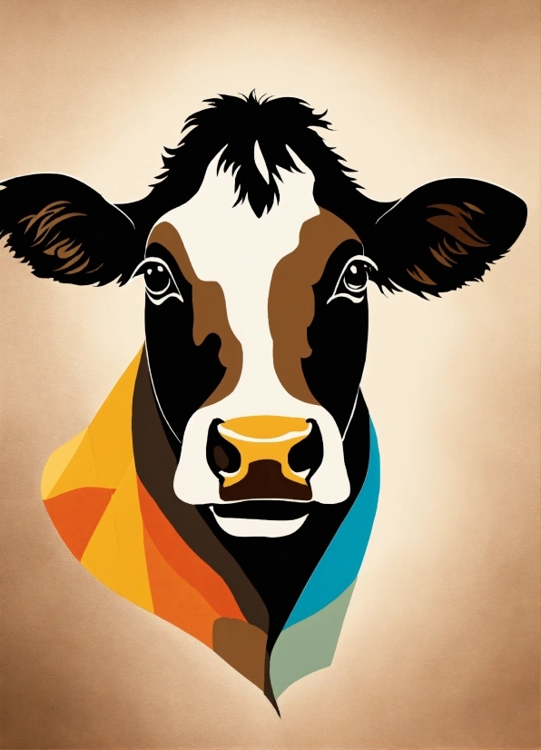 Working Animal, Dairy Cow, Art, Terrestrial Animal, Font, Snout