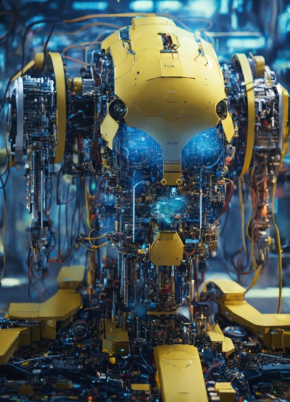 Yellow, Engineering, Machine, Electric Blue, Space, Glass