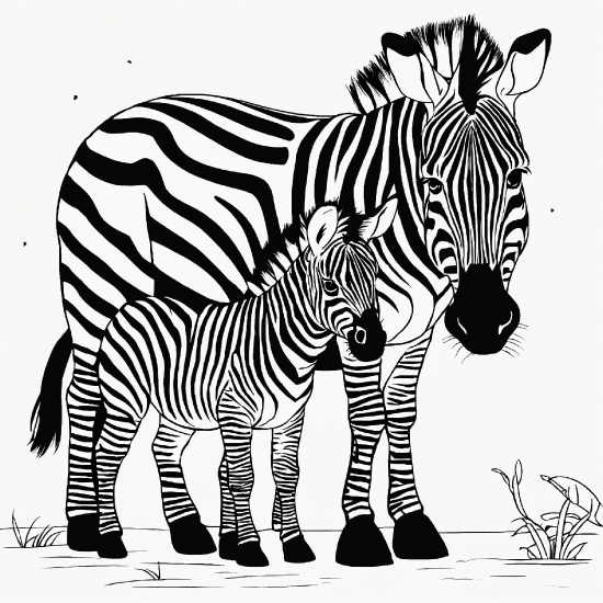 Zebra, Organism, Mammal, Style, Art, Blackandwhite