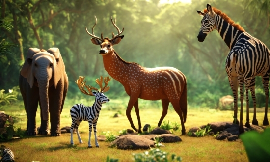 Zebra, Vertebrate, Ecoregion, Green, Nature, Natural Landscape