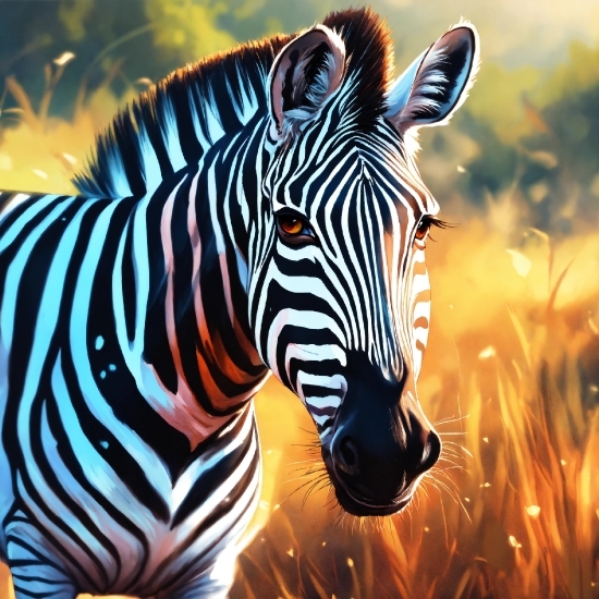 Zebra, Water, Natural Environment, Grass, Natural Landscape, Terrestrial Animal