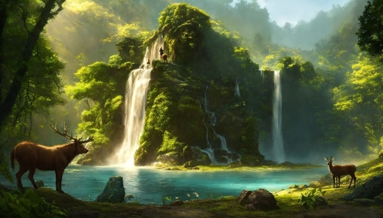 Ai Art Generator Dali, Water, Plant, Ecoregion, Green, Natural Landscape
