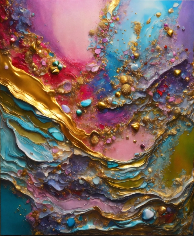 Ai Drawing From Picture, Liquid, Purple, Textile, Paint, Art