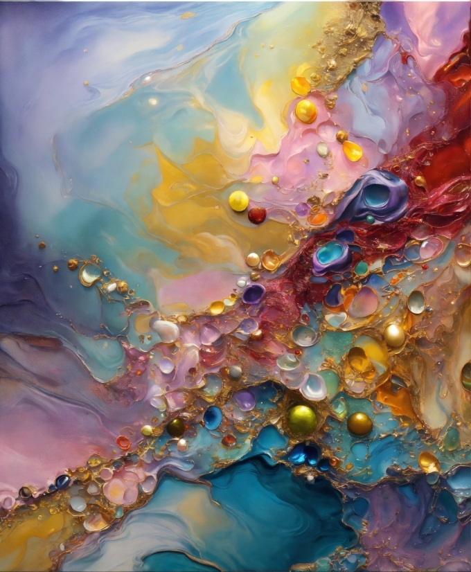 Ai Drawing From Words, Liquid, Paint, Textile, Art, Water