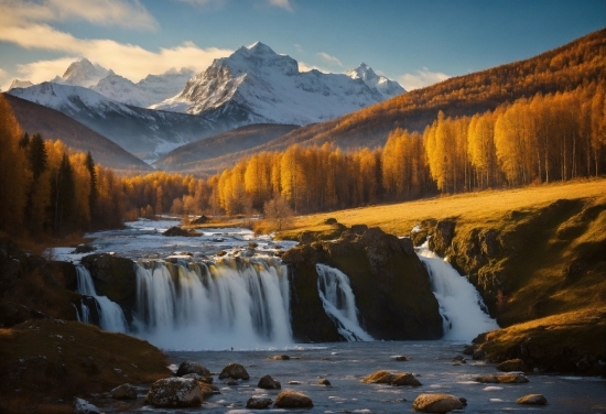 Ai Image File, Water, Sky, Mountain, Cloud, Natural Landscape