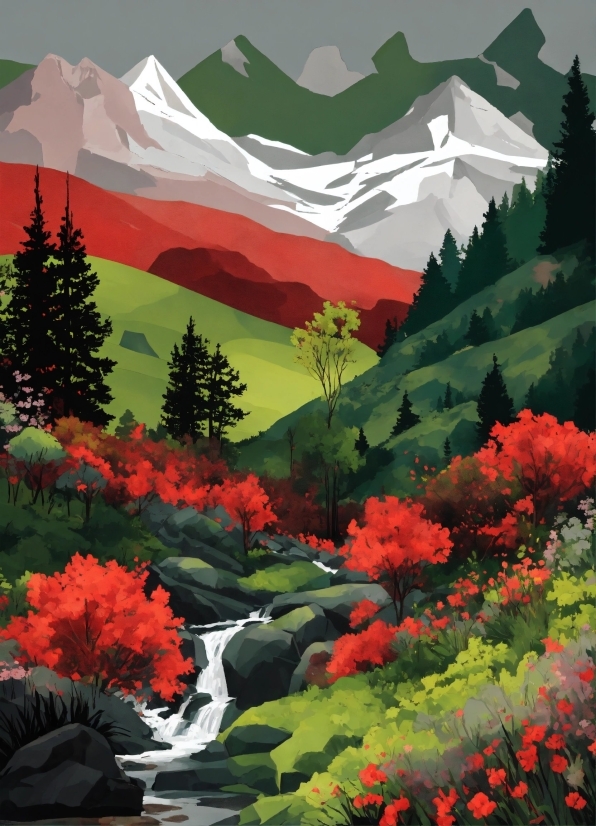 Ai Image Generator Wombo, Plant, Ecoregion, Mountain, Natural Landscape, Nature