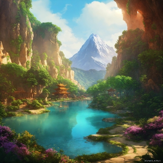 Ai That Turns Pictures Into Anime, Water, Cloud, Mountain, Sky, Water Resources