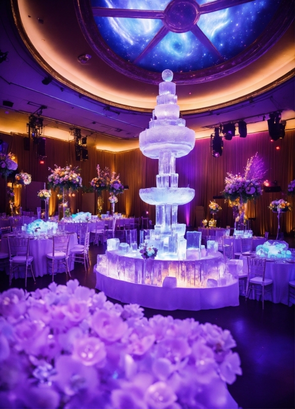 Decoration, Table, Blue, Purple, Light, Textile