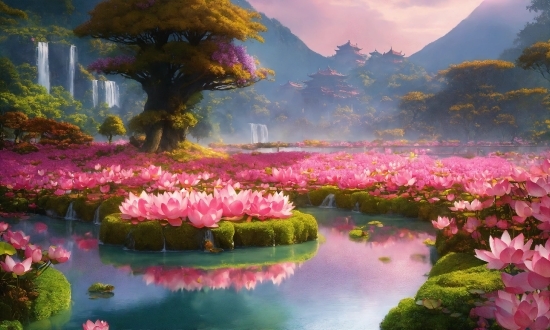 Flower, Water, Plant, Cloud, Sky, Natural Landscape