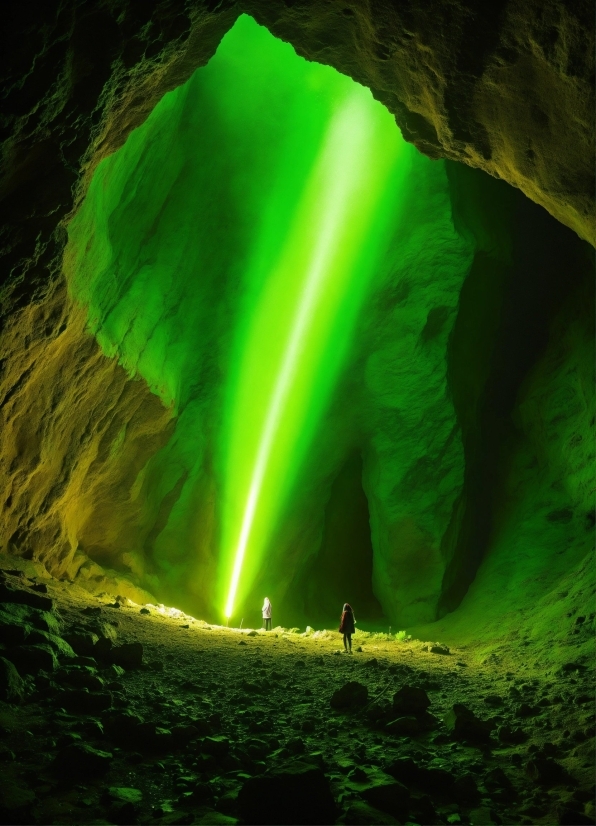 Green, Nature, Natural Environment, Lighting, Cave, Formation