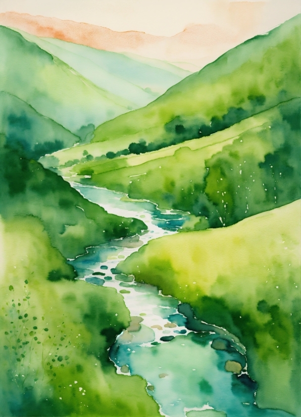 Green, Water, Liquid, Ecoregion, Art Paint, Paint