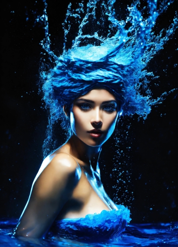 Hairstyle, Blue, Azure, Flash Photography, Eyelash, Black Hair