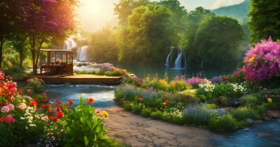 Midjourney Image Prompt, Flower, Plant, Water, Sky, Natural Landscape