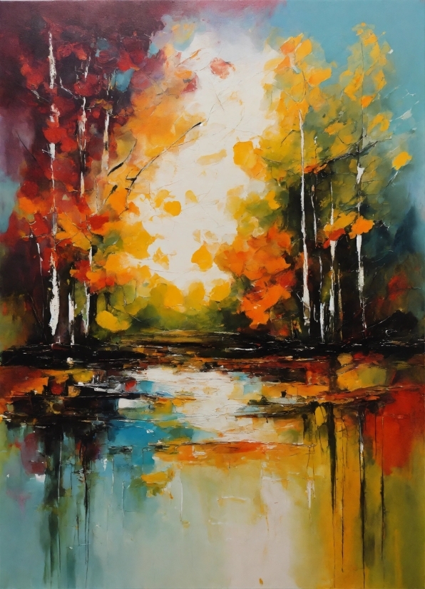 Night Cafe Ai, Plant, Art Paint, Water, Paint, Natural Environment