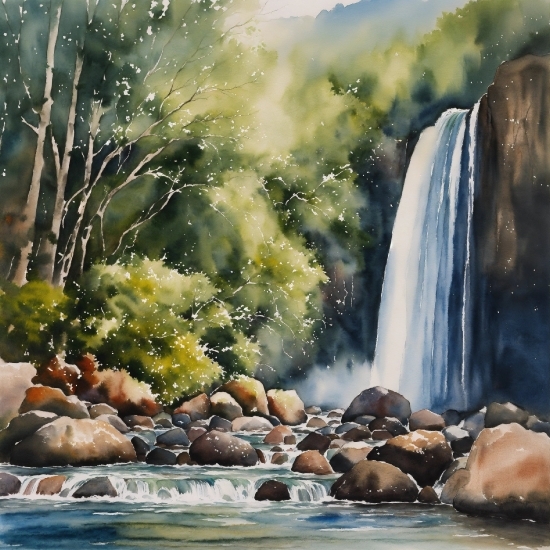 Open Ai Dalle2, Water, Water Resources, Fluvial Landforms Of Streams, Plant, Nature