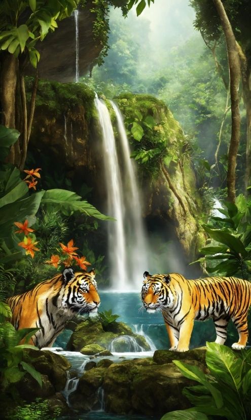 Plant, Bengal Tiger, Water, Siberian Tiger, Tiger, Vertebrate