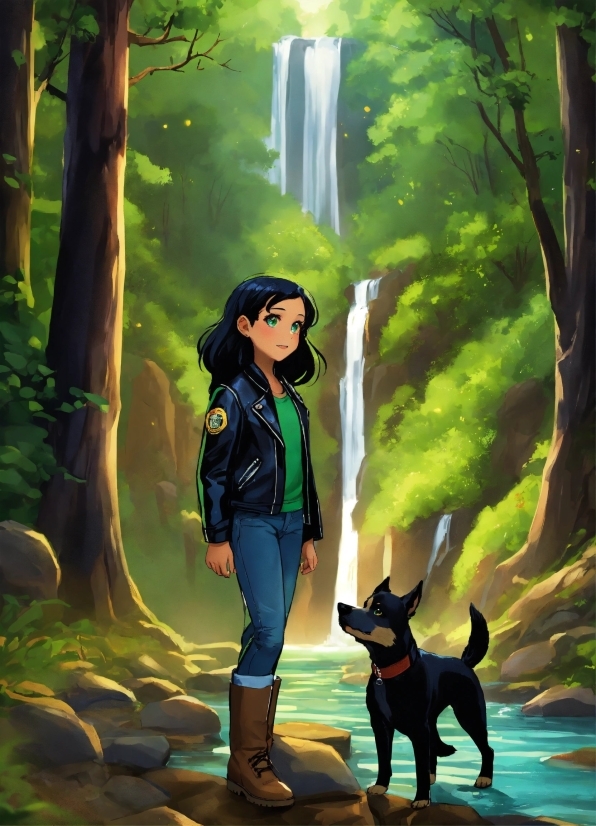 Plant, Dog, Cartoon, People In Nature, Green, Light