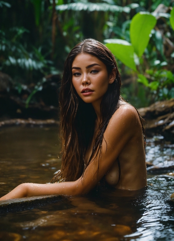 Skin, Water, Lip, People In Nature, Nature, Flash Photography